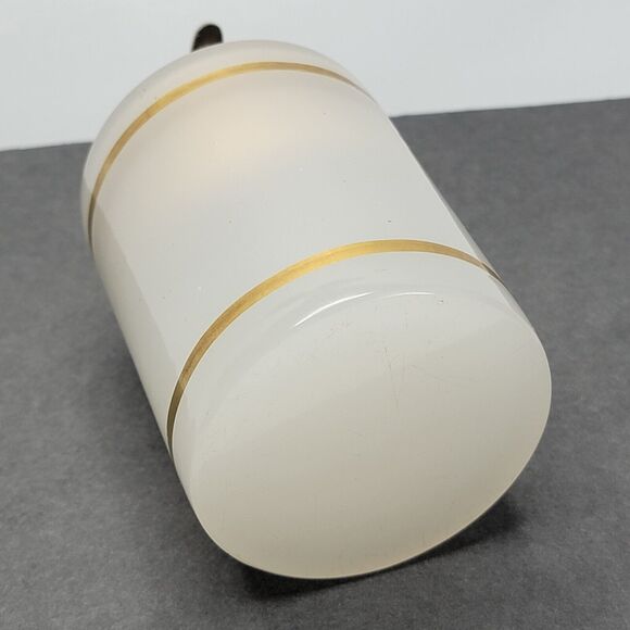 Vintage Evans Table Lighter Milk Glass  Brass Gold Details - Picture 10 of 11